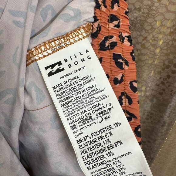 Billabong Adventure Division Orange Black Cheetah Print Active Shorts Large NWT - Picture 4 of 10